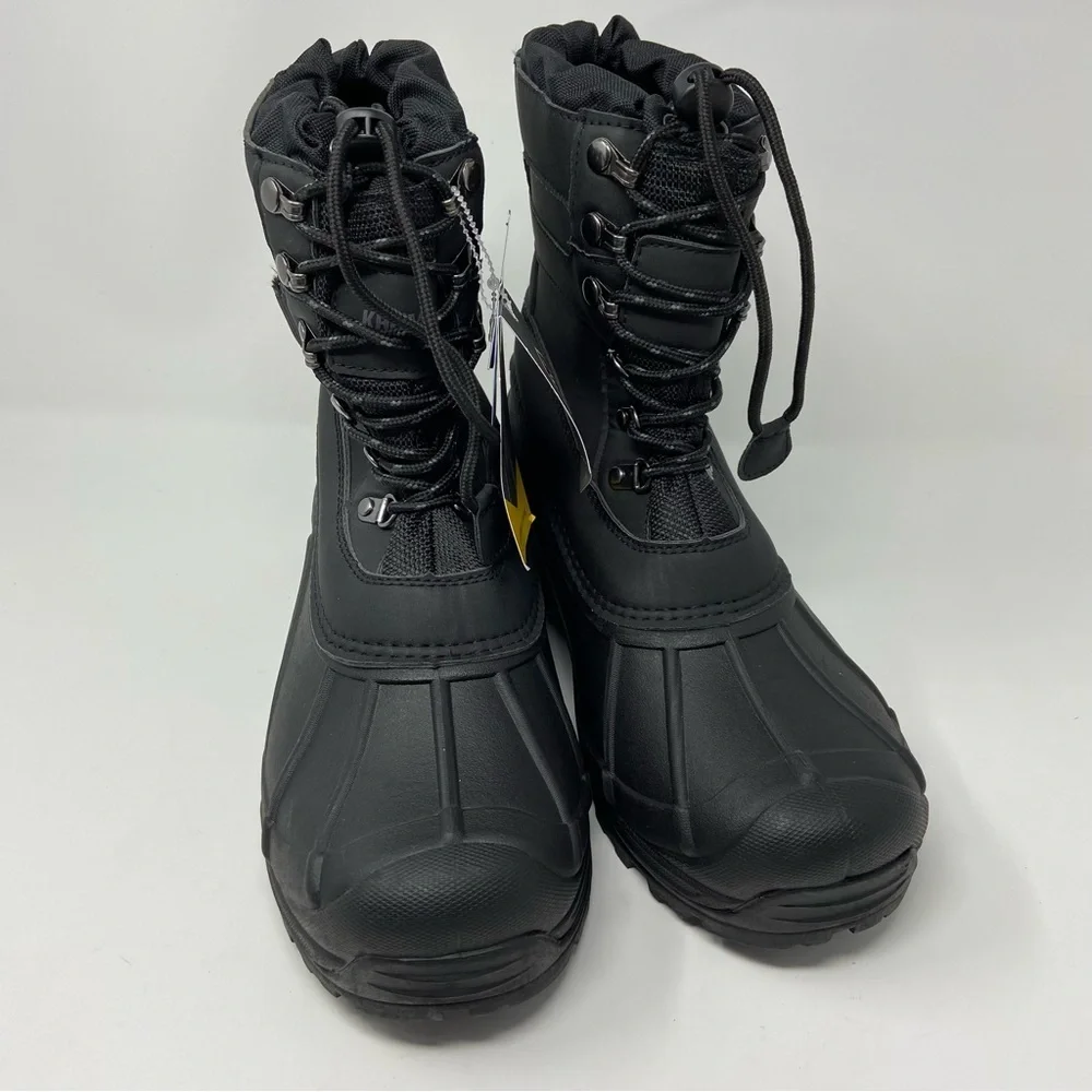 NWT Men’s Khombu Black Insulated Drawstring Waterproof Winter Boots SZ 10